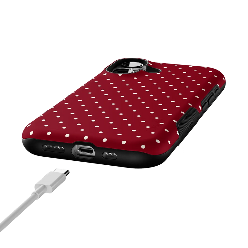 On the Dot | Maroon Polka Dot Case
