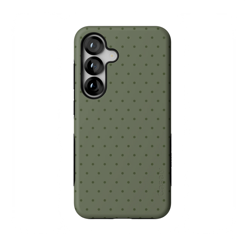 On the Dot | Olive Green Polka Dot Case - Galaxy S25