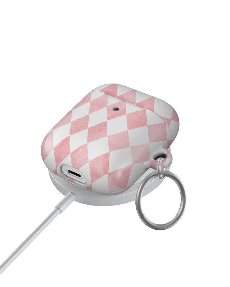 Queen of Diamonds Pink Watercolor AirPods Case - Thumbnail 5
