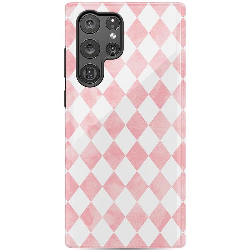 The Valentine's Collection | Pink Argyle Case Phone Case Casetry Essential Galaxy S22