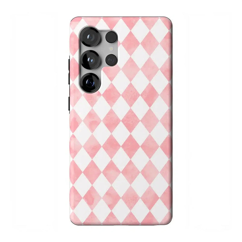 Queen of Diamonds | Pink Watercolor Case Phone Case Casetry Essential + MagSafe® Galaxy S25 Ultra