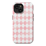 The Valentine's Collection | Pink Argyle Case Phone Case Casetry Essential + MagSafe® iPhone 15