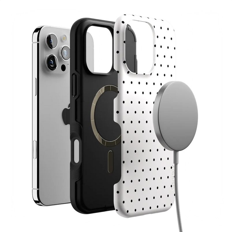 On the Dot | White Polka Dot Case