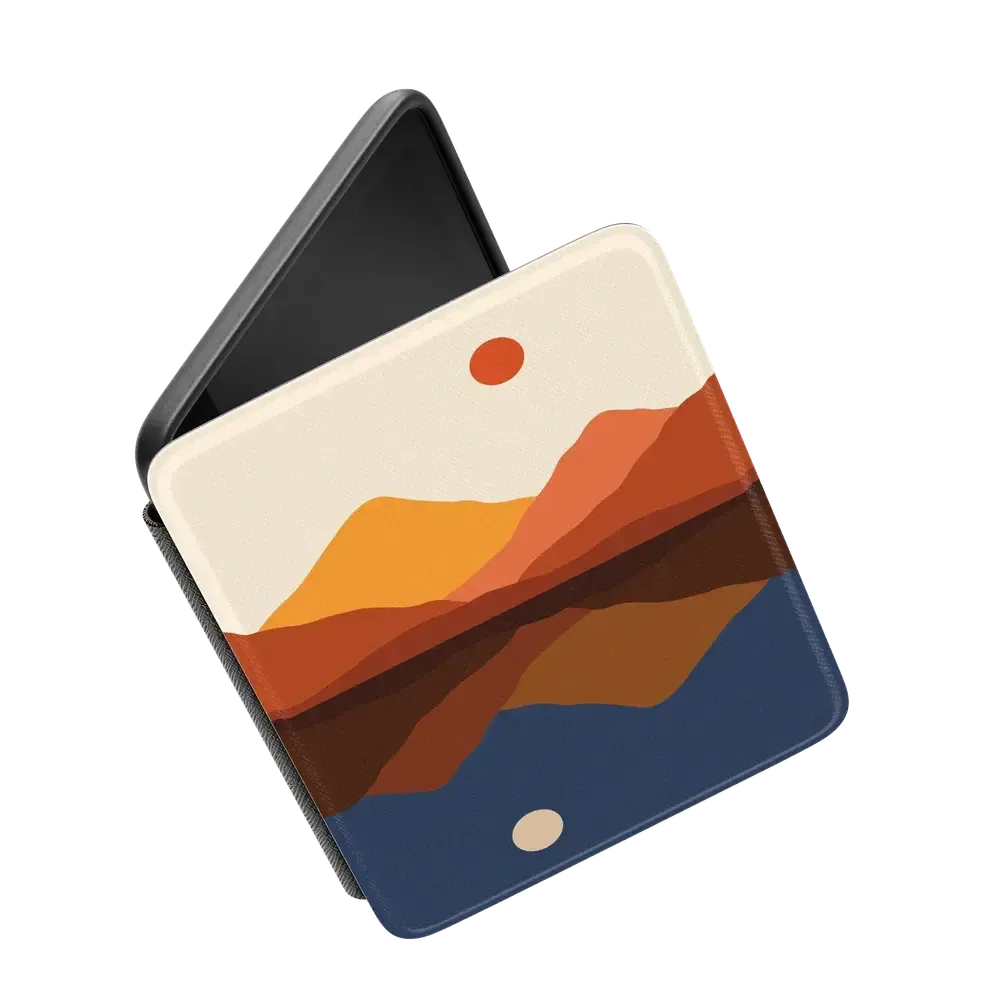 Opposites Attract Day & Night Colorblock Mountains Kindle Case - Thumbnail 4