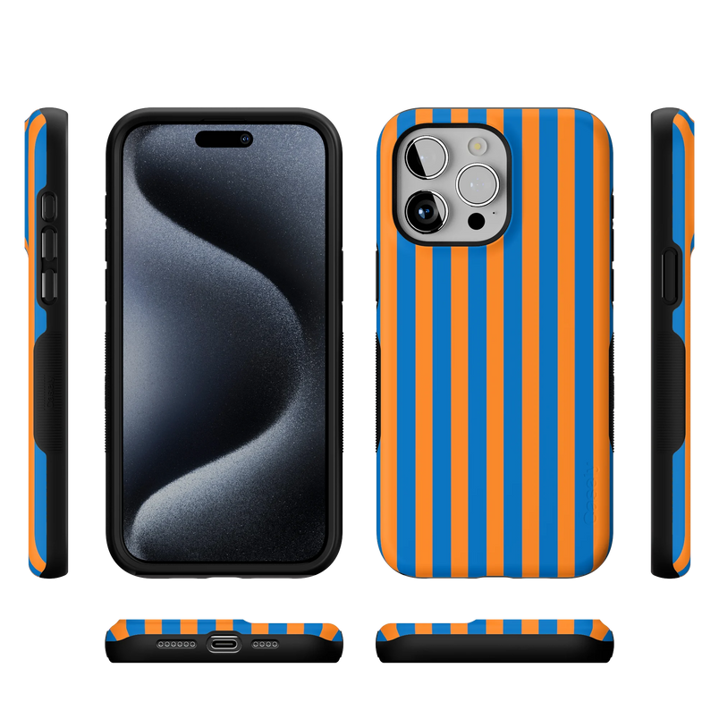 Go New York | Blue & Orange Stripes Case