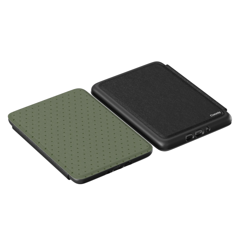 On the Dot | Olive Green Polka Dot Kindle Case