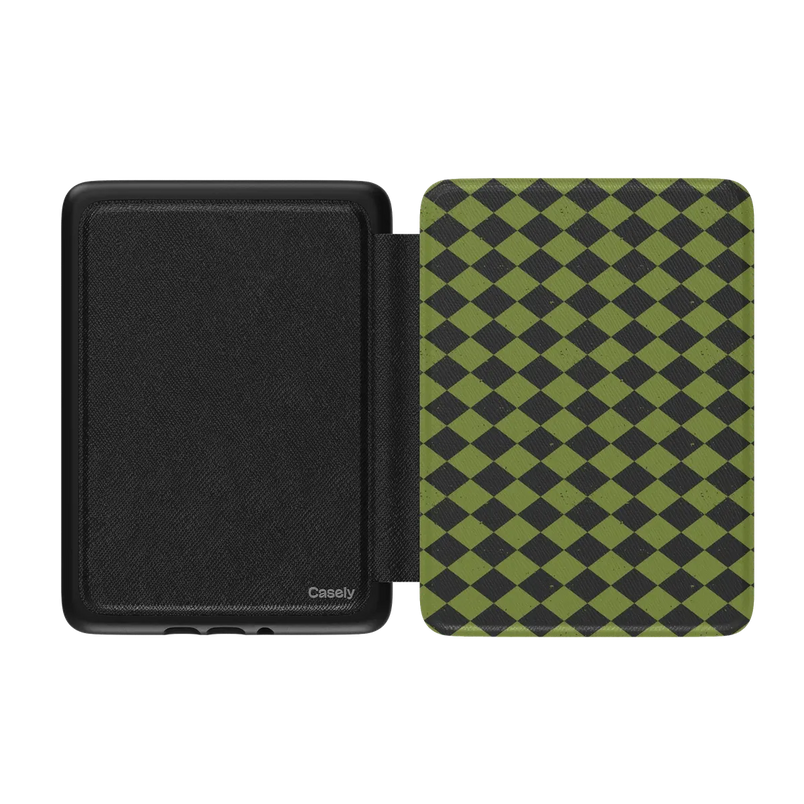 Wicked Hex | Green Checkered Kindle Case