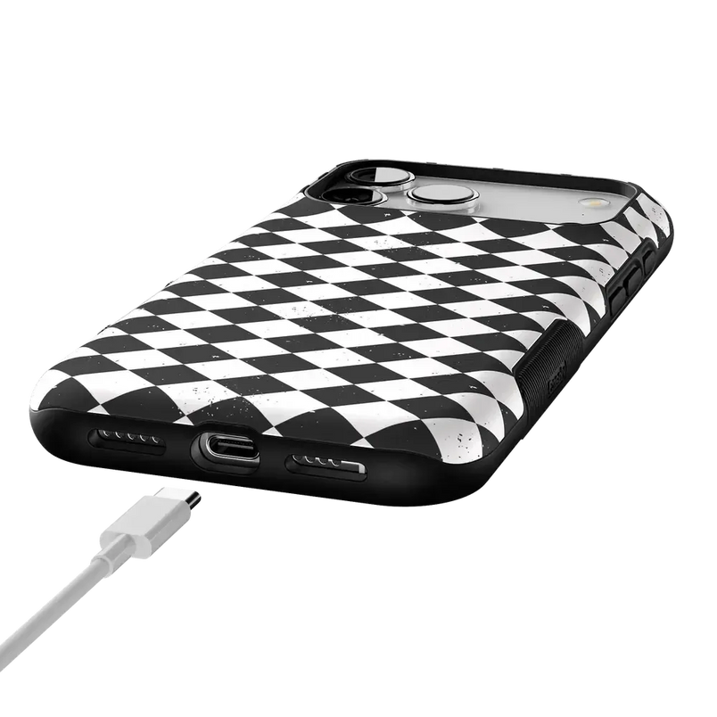 Salem's Hex | Black & White Checkered Case
