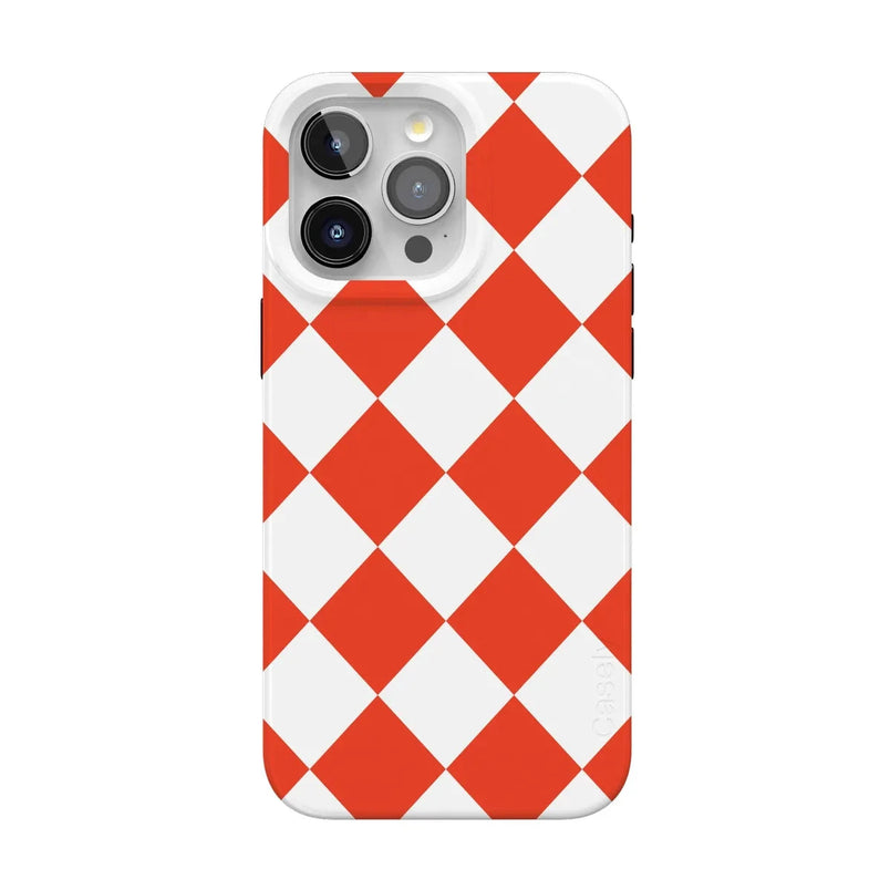 Red Checkerboard | High Contrast Design Case Phone Case Casetry Classic + MagSafe® iPhone 15 Pro Max 