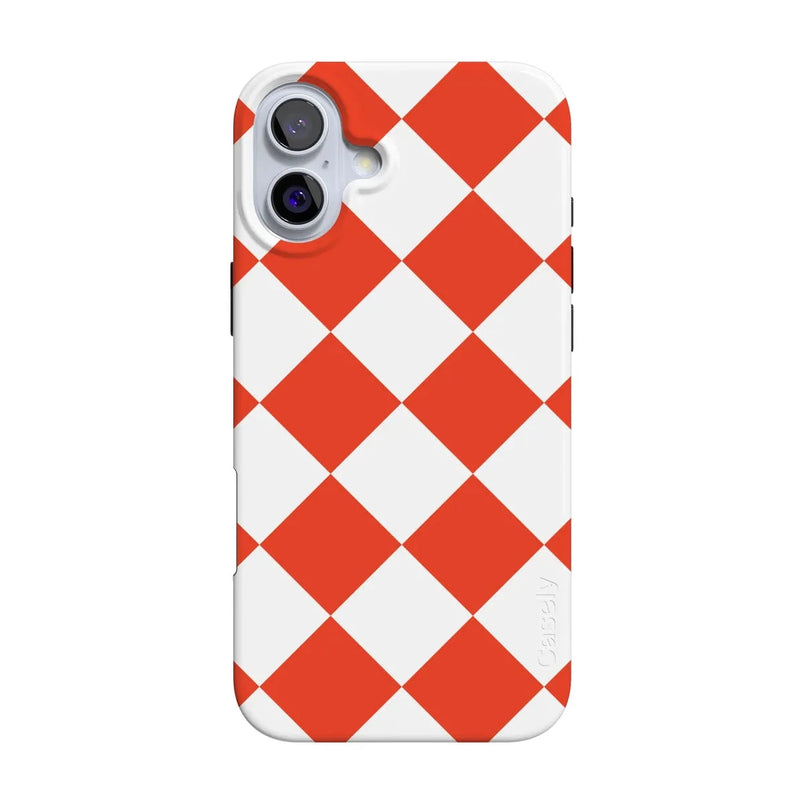 Red Checkerboard | High Contrast Design Case Phone Case Casetry Classic + MagSafe® iPhone 16 