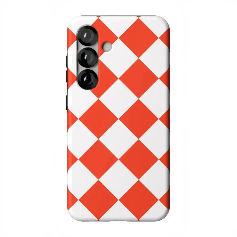 Red Checkerboard | High Contrast Design Case Phone Case Casetry Essential + MagSafe® Galaxy S25