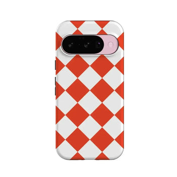 Red Checkerboard | High Contrast Design Case Phone Case Casetry Essential + MagSafe® Google Pixel 10 