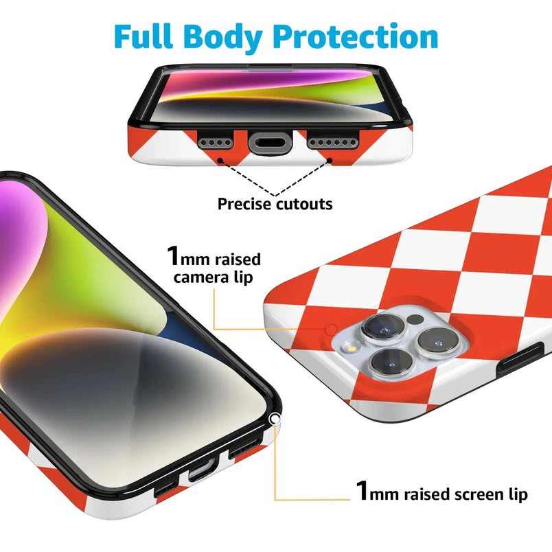 Red Checkerboard | High Contrast Design Case Phone Case Casetry 