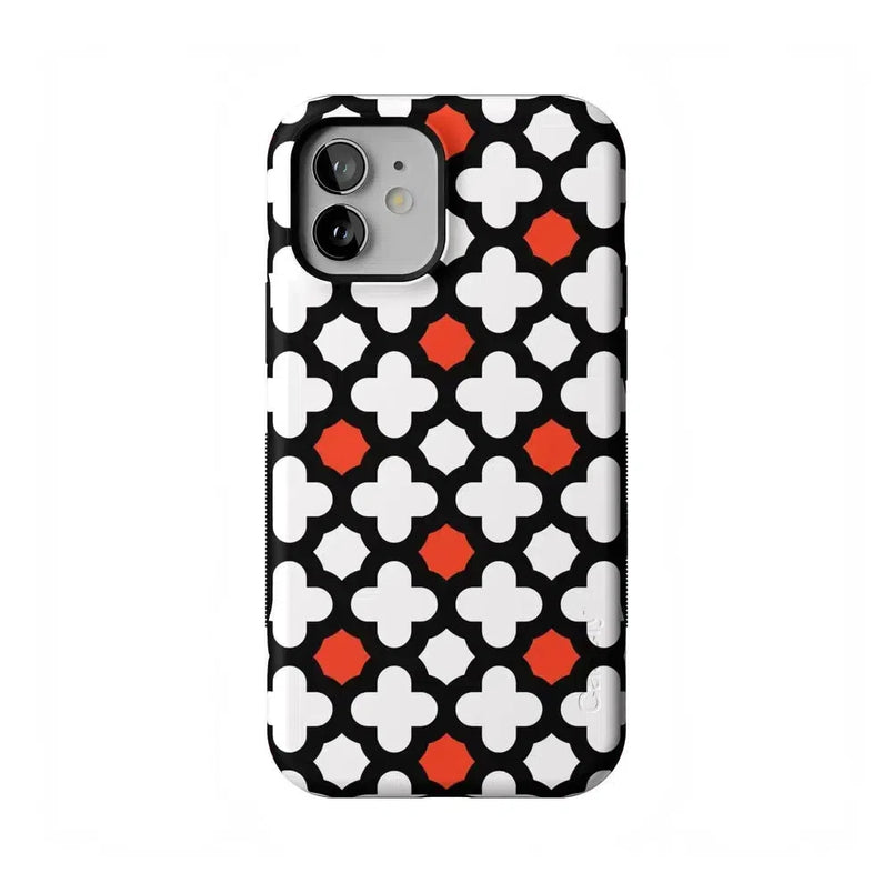 Red Lattice Tile | High Contrast Design Case Phone Case Casetry Bold Flex + MagSafe® iPhone 12