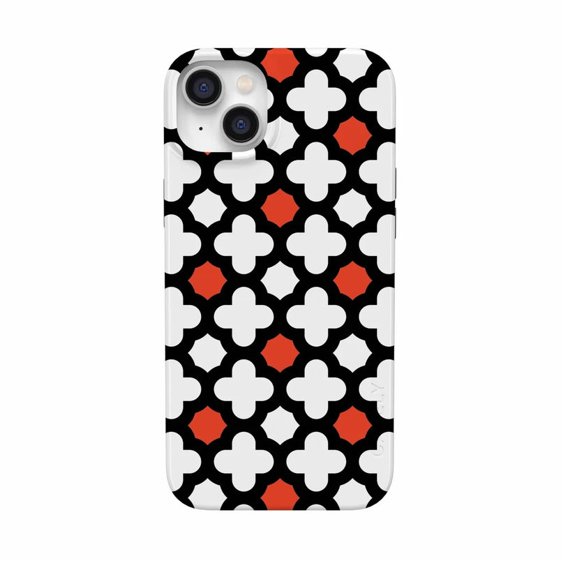 Red Lattice Tile | High Contrast Design Case Phone Case Casetry Classic + MagSafe® iPhone 14 Plus 