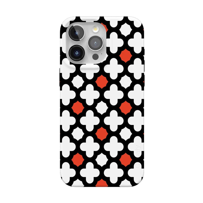 Red Lattice Tile | High Contrast Design Case Phone Case Casetry Classic + MagSafe® iPhone 15 Pro Max 