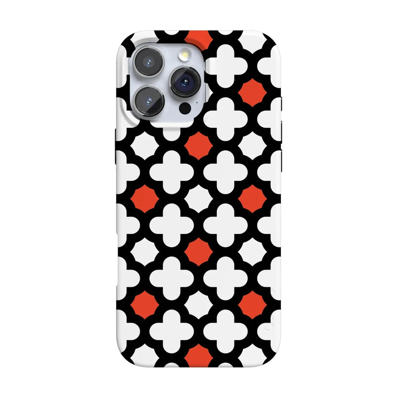 Red Lattice Tile | High Contrast Design Case Phone Case Casetry Classic + MagSafe® iPhone 16 Pro Max 