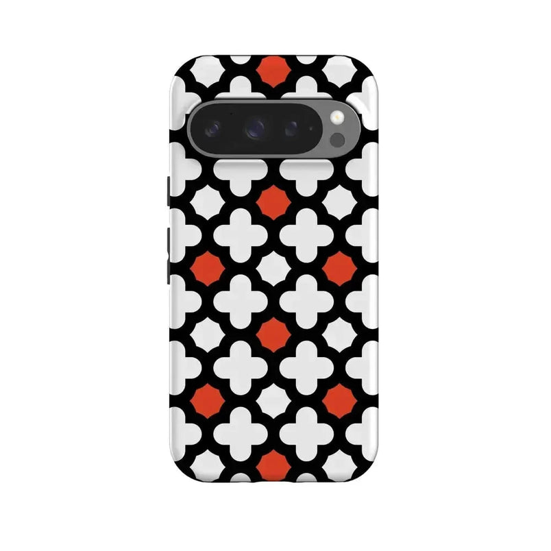 Red Lattice Tile | High Contrast Design Case Phone Case Casetry Essential + MagSafe® Google Pixel 10 Pro 