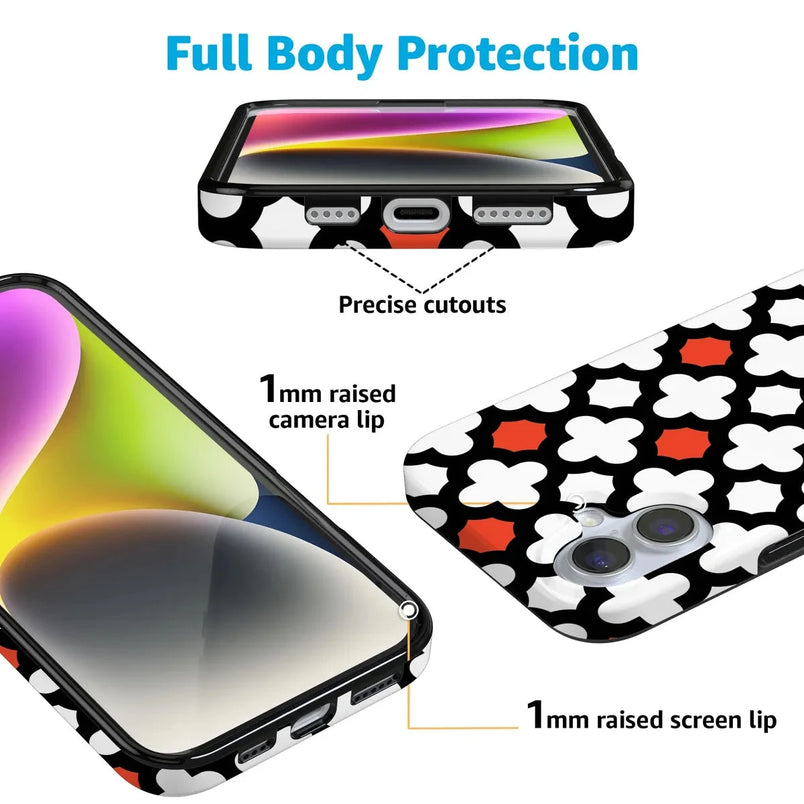 Red Lattice Tile | High Contrast Design Case Phone Case Casetry 