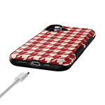 Scarlet Stitch | Red Houndstooth Case