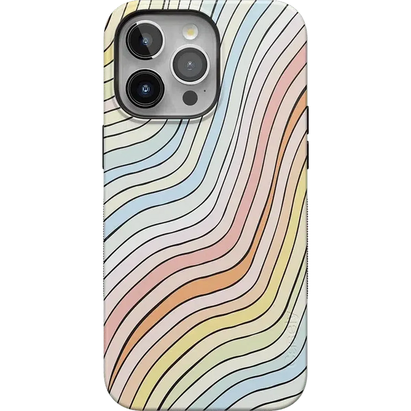 Ride The Wave | Pastel Rainbow Lined Case iPhone Case get.casely Bold + MagSafe® iPhone 15 Pro Max 