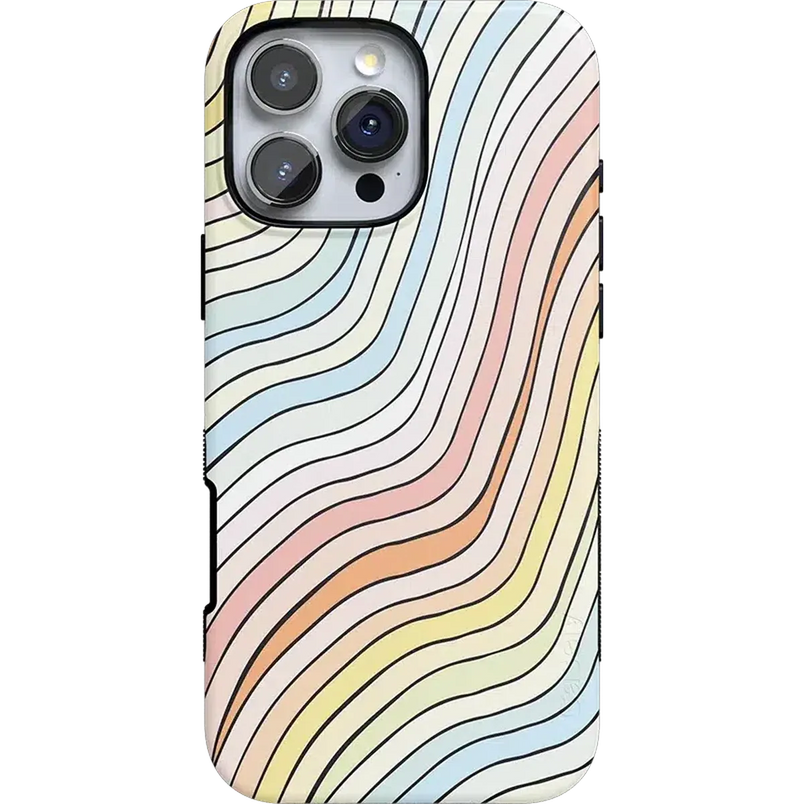 Ride The Wave | Pastel Rainbow Lined Case iPhone Case get.casely Bold + MagSafe® iPhone 16 Pro Max 