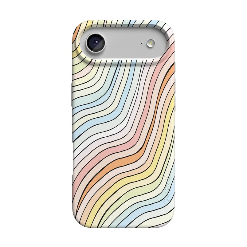 Ride The Wave | Pastel Rainbow Lined Case iPhone Case get.casely Classic + MagSafe® iPhone 17 Air 