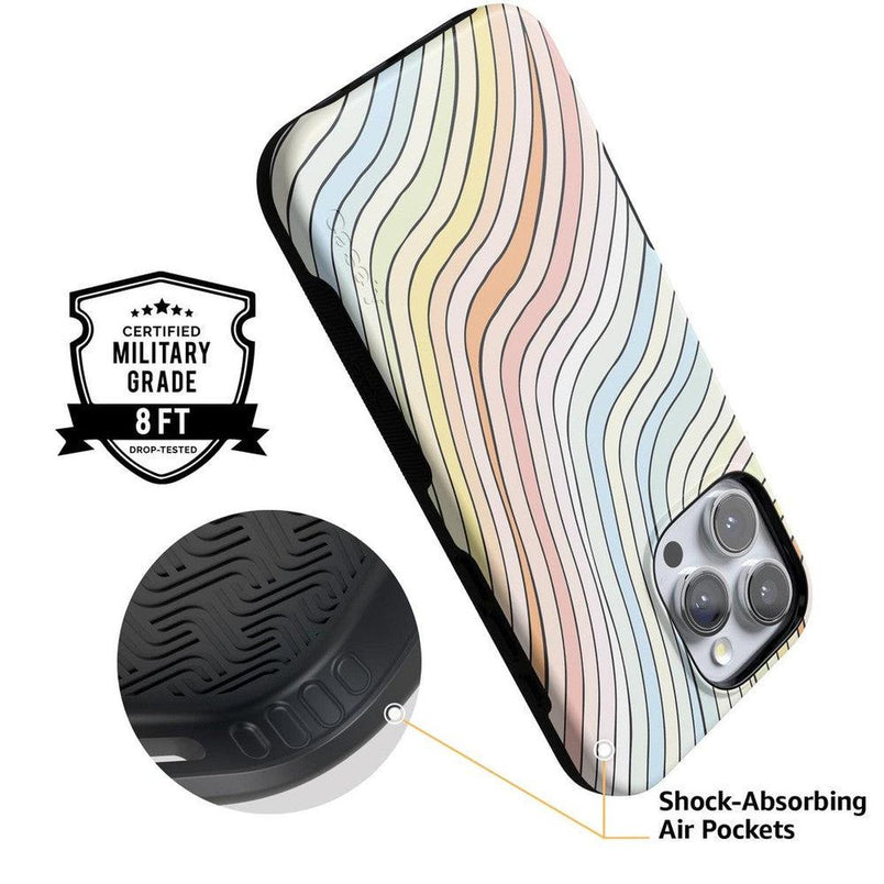 Ride The Wave | Pastel Rainbow Lined Case iPhone Case get.casely 