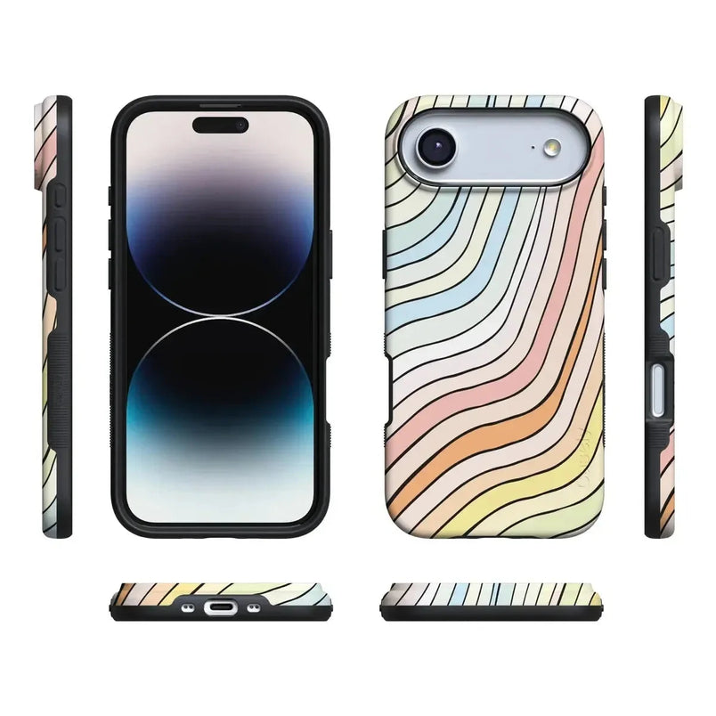 Ride The Wave | Pastel Rainbow Lined Case iPhone Case get.casely 