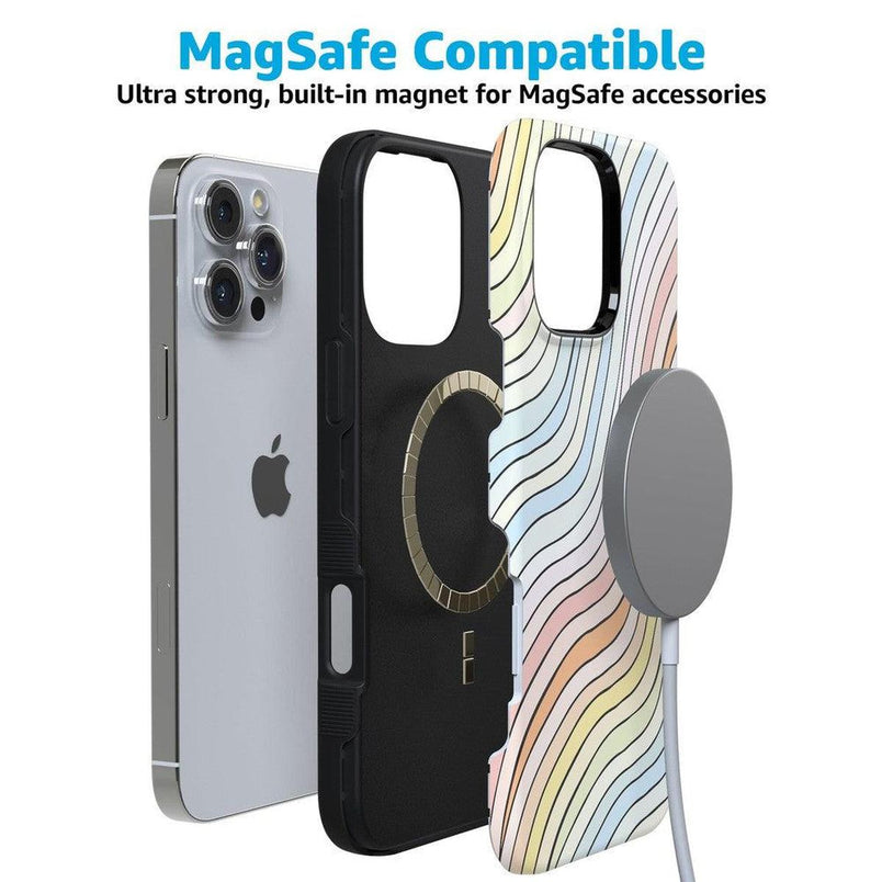 Ride The Wave | Pastel Rainbow Lined Case iPhone Case get.casely 