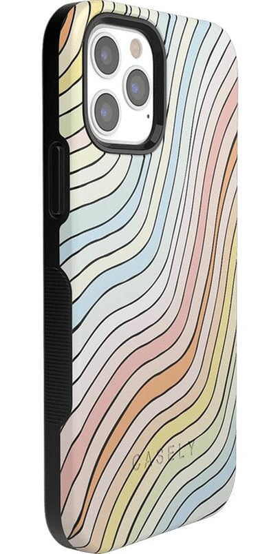 Ride The Wave | Pastel Rainbow Lined Case iPhone Case get.casely