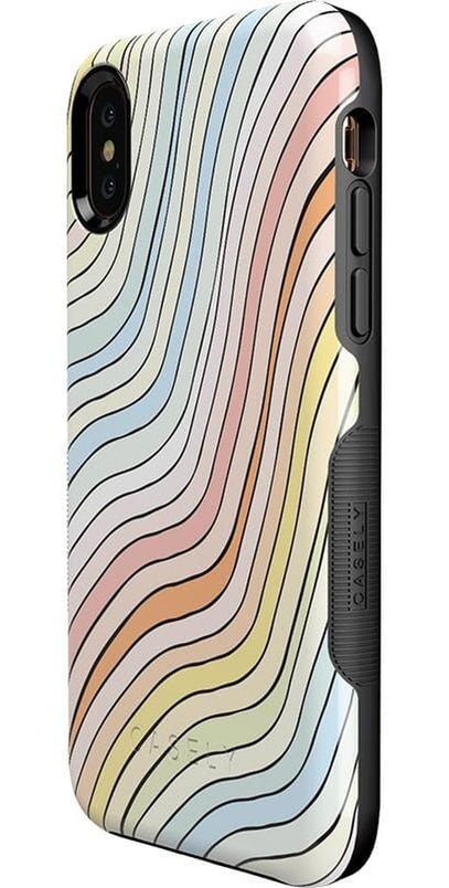 Ride The Wave | Pastel Rainbow Lined Case iPhone Case get.casely