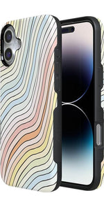 Ride The Wave | Pastel Rainbow Lined Case iPhone Case get.casely 