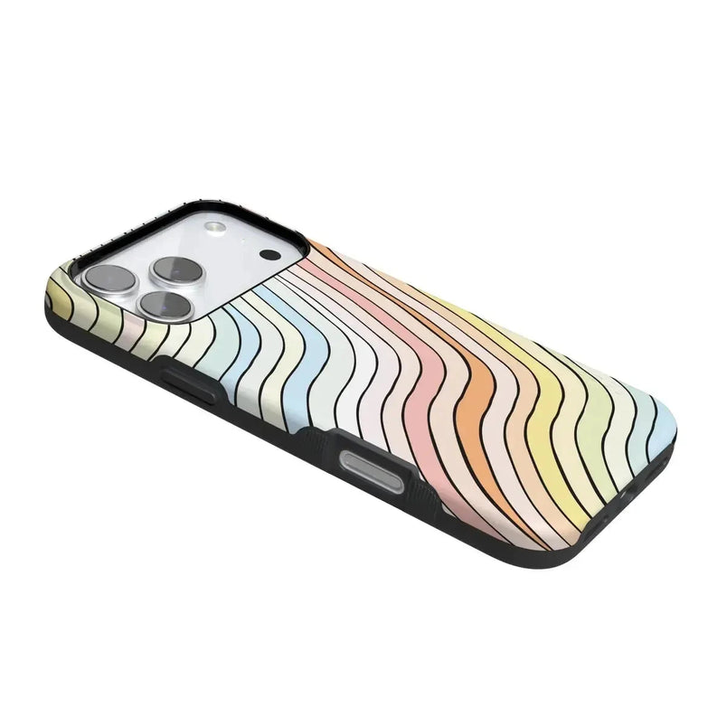 Ride The Wave | Pastel Rainbow Lined Case iPhone Case get.casely 