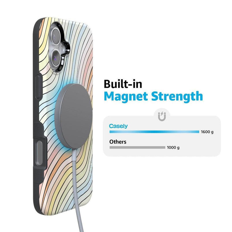 Ride The Wave | Pastel Rainbow Lined Case iPhone Case get.casely 