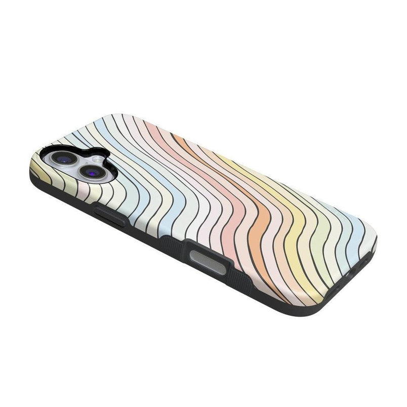 Ride The Wave | Pastel Rainbow Lined Case iPhone Case get.casely 