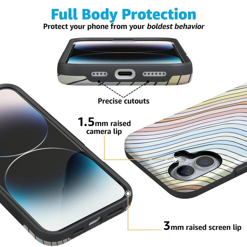 Ride The Wave | Pastel Rainbow Lined Case iPhone Case get.casely 