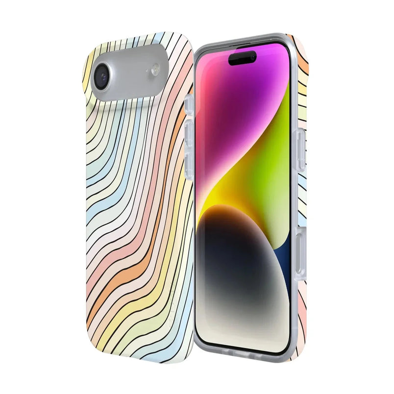 Ride The Wave | Pastel Rainbow Lined Case iPhone Case get.casely 