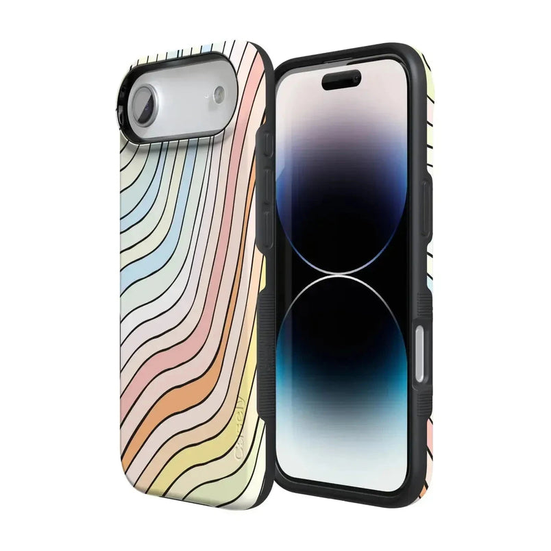 Ride The Wave | Pastel Rainbow Lined Case iPhone Case get.casely 