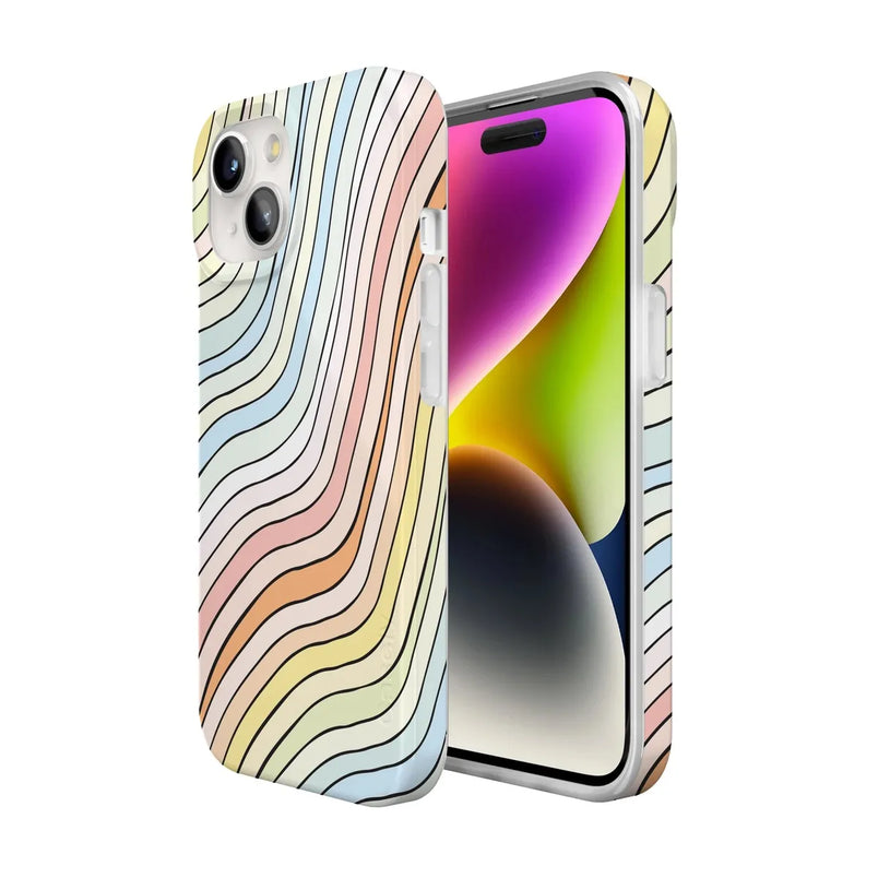 Ride The Wave | Pastel Rainbow Lined Case iPhone Case get.casely 
