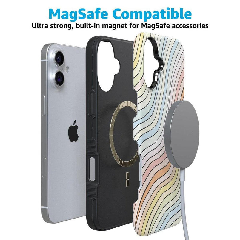 Ride The Wave | Pastel Rainbow Lined Case iPhone Case get.casely 