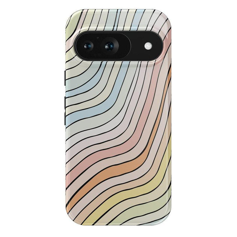 Ride The Wave | Pastel Rainbow Lined Google Pixel Case Google Pixel Case Casetry Essential Google Pixel 9 