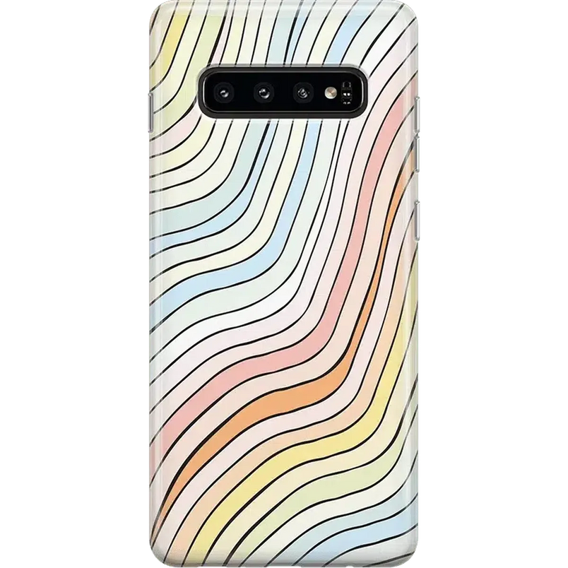 Ride The Wave | Pastel Rainbow Lined Samsung Case Samsung Case get.casely Classic Galaxy S10 Plus 