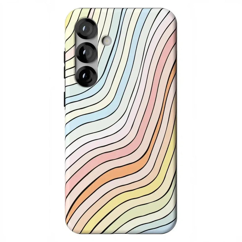 Ride The Wave | Pastel Rainbow Lined Samsung Case Samsung Case Casetry Essential + MagSafe® Galaxy S25 Plus 