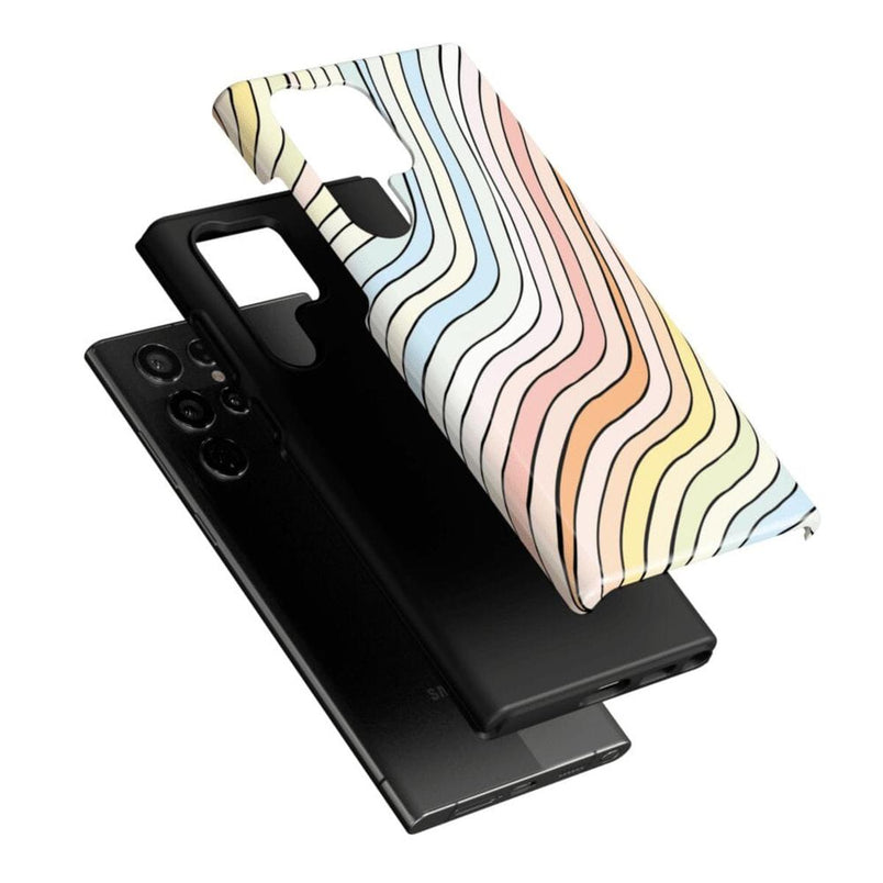 Ride The Wave | Pastel Rainbow Lined Samsung Case Samsung Case Casetry 