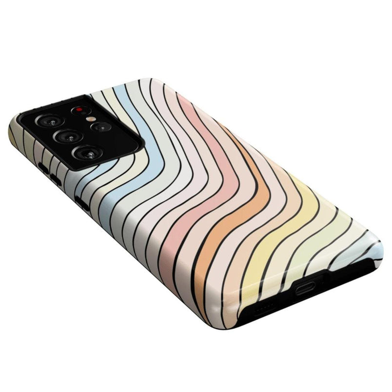 Ride The Wave | Pastel Rainbow Lined Samsung Case Samsung Case Casetry 