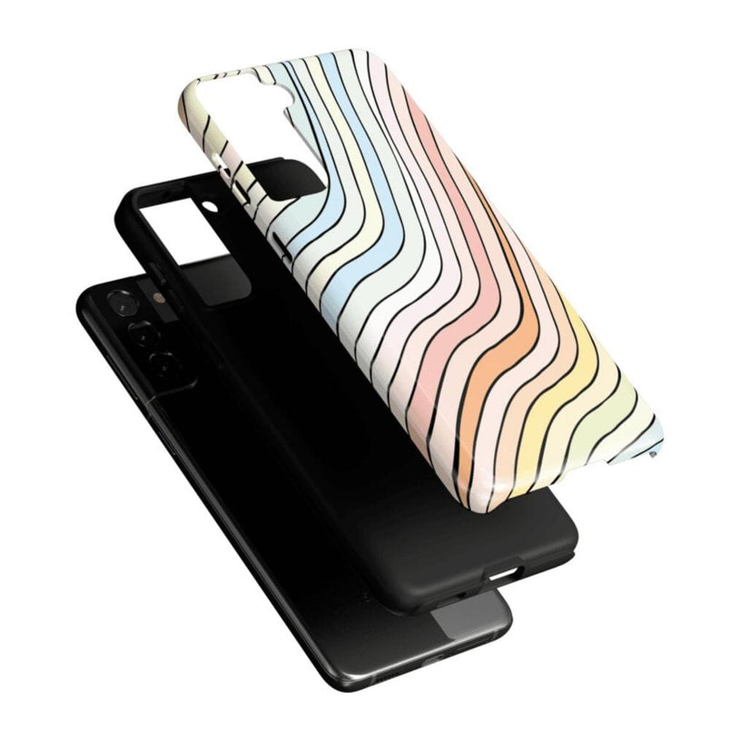 Ride The Wave | Pastel Rainbow Lined Samsung Case Samsung Case Casetry 