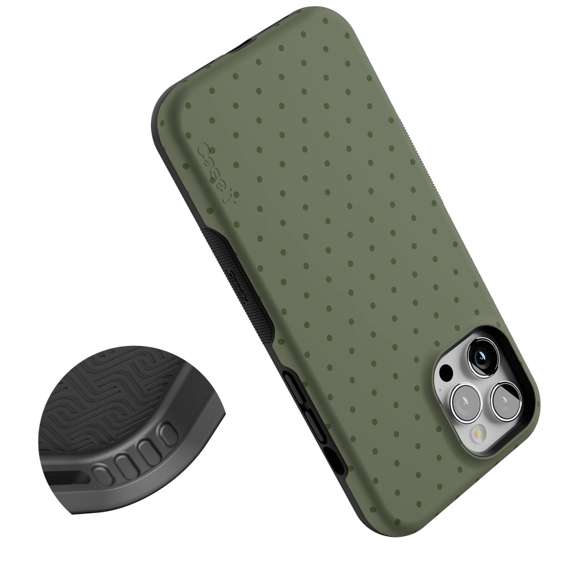 On the Dot | Olive Green Polka Dot Case