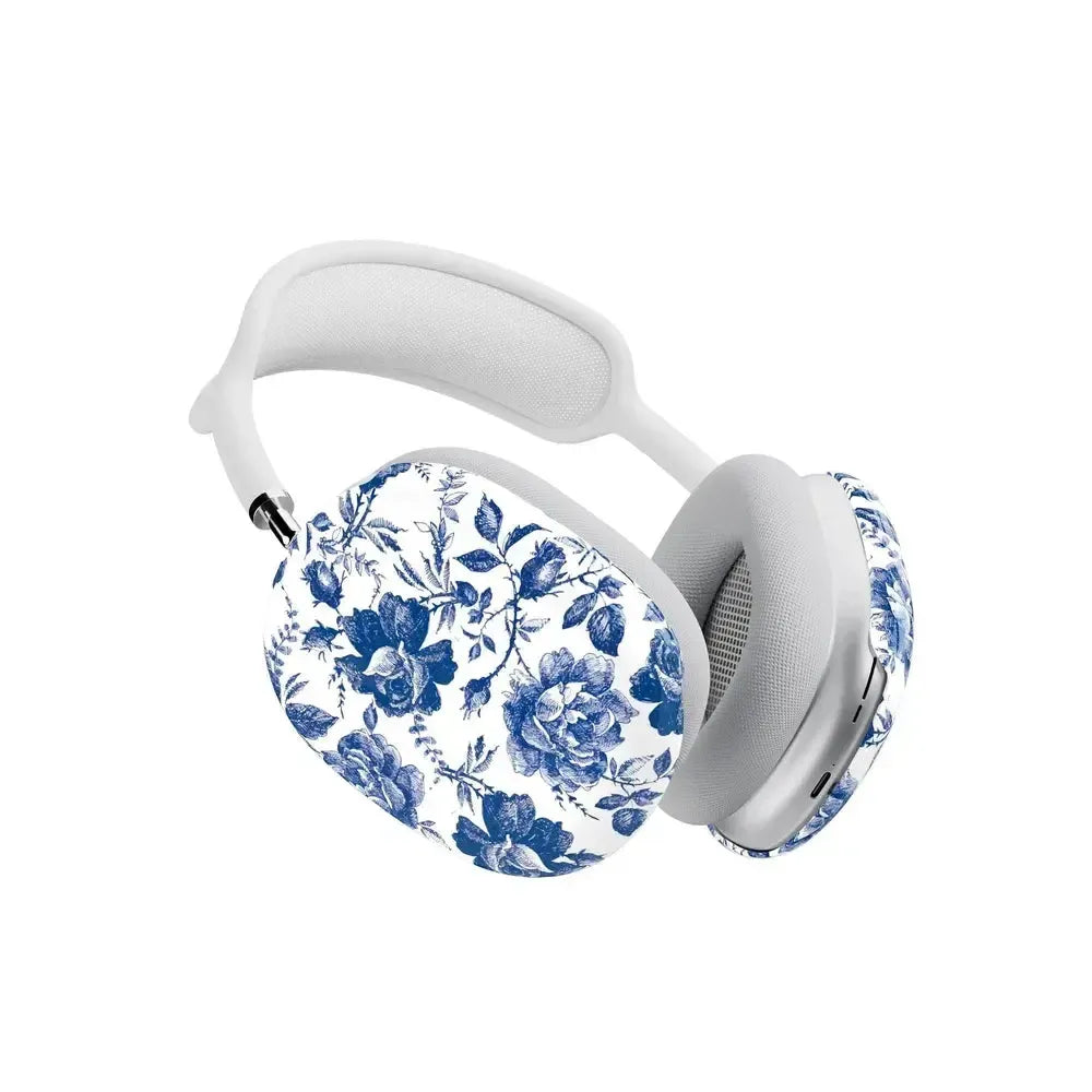 Rose to Fame Blue & White Rose Floral AirPods Max Case - Thumbnail 5