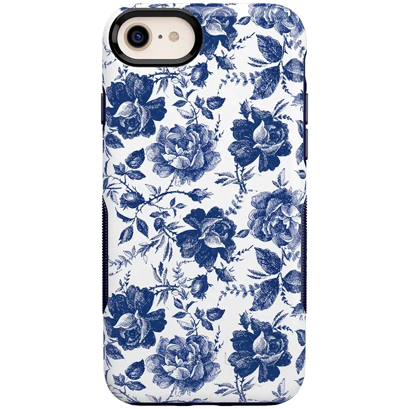 Rose to Fame | Blue & White Rose Floral Case iPhone Case get.casely Bold iPhone SE (2020 & 2022)